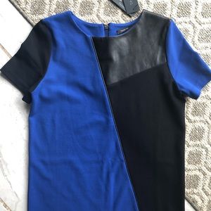 Twenty Montreal Colorblock Faux Leather Sheath Mini Dress Size Small